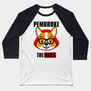 Corgi Dog Money Heist Boss Member Pembroke white Baseball T-Shirt